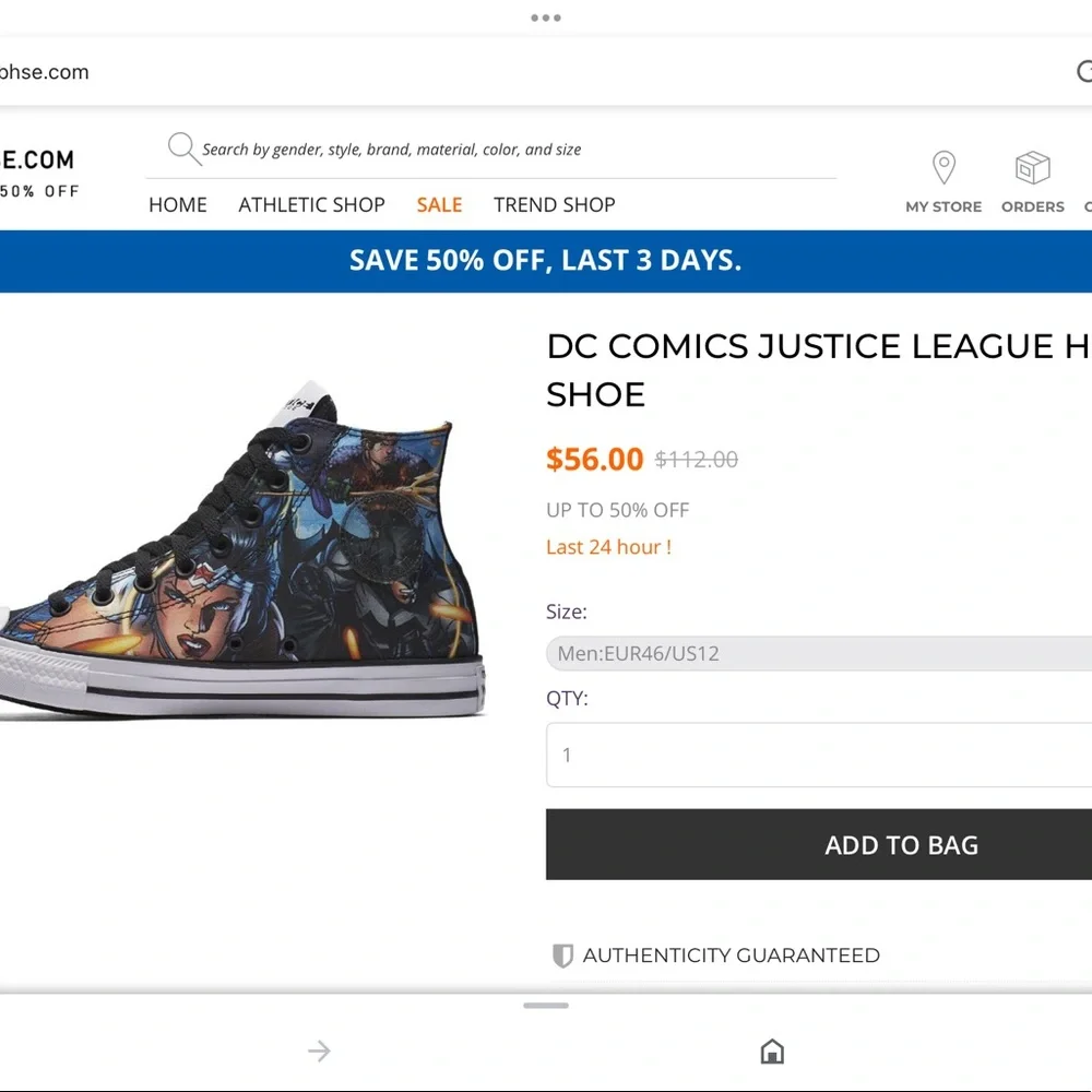 ‘Converse’ Justice League Hi-Top Lace-Up Sneakers